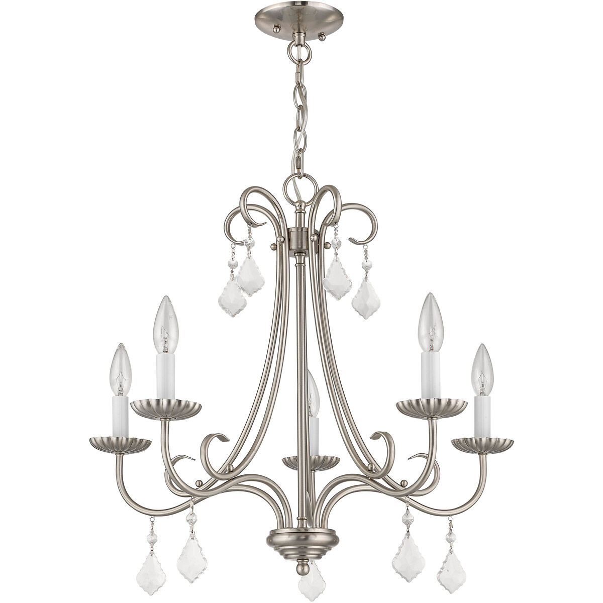 Daphne 5 Light 25 inch Brushed Nickel Chandelier Ceiling Light