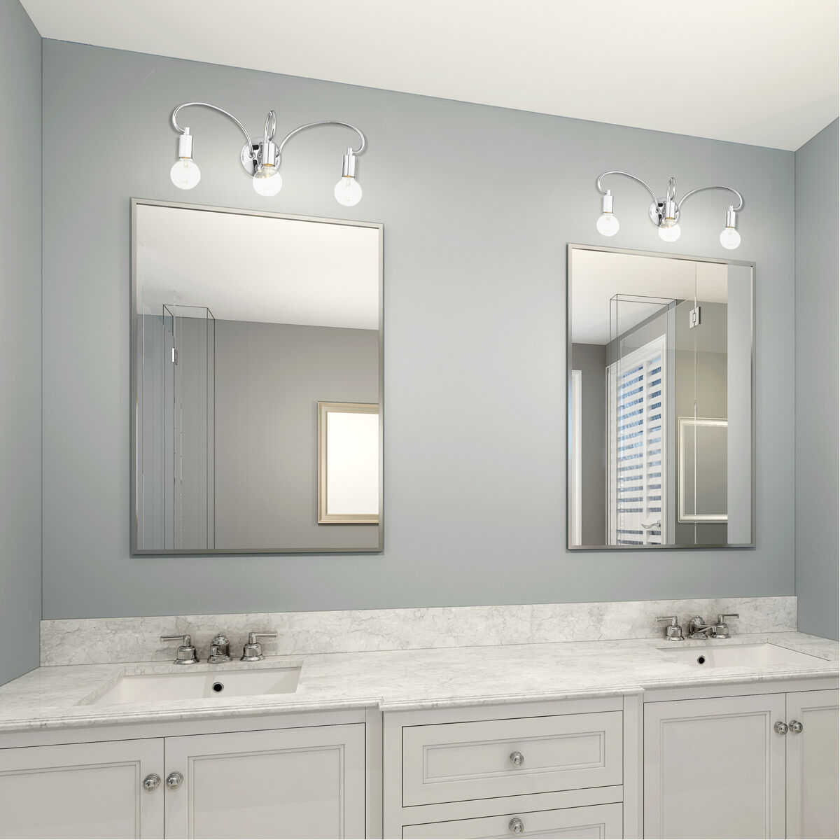 Bari 3 Light 22 inch Polished Chrome Vanity Sconce Wall Light