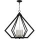 Prism 6 Light 26 inch Black with Brushed Nickel Cluster Chandelier Ceiling Light
