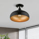 Amador 1 Light 12 inch Shiny Black with Polished Chrome Accents Semi-Flush Mount Ceiling Light