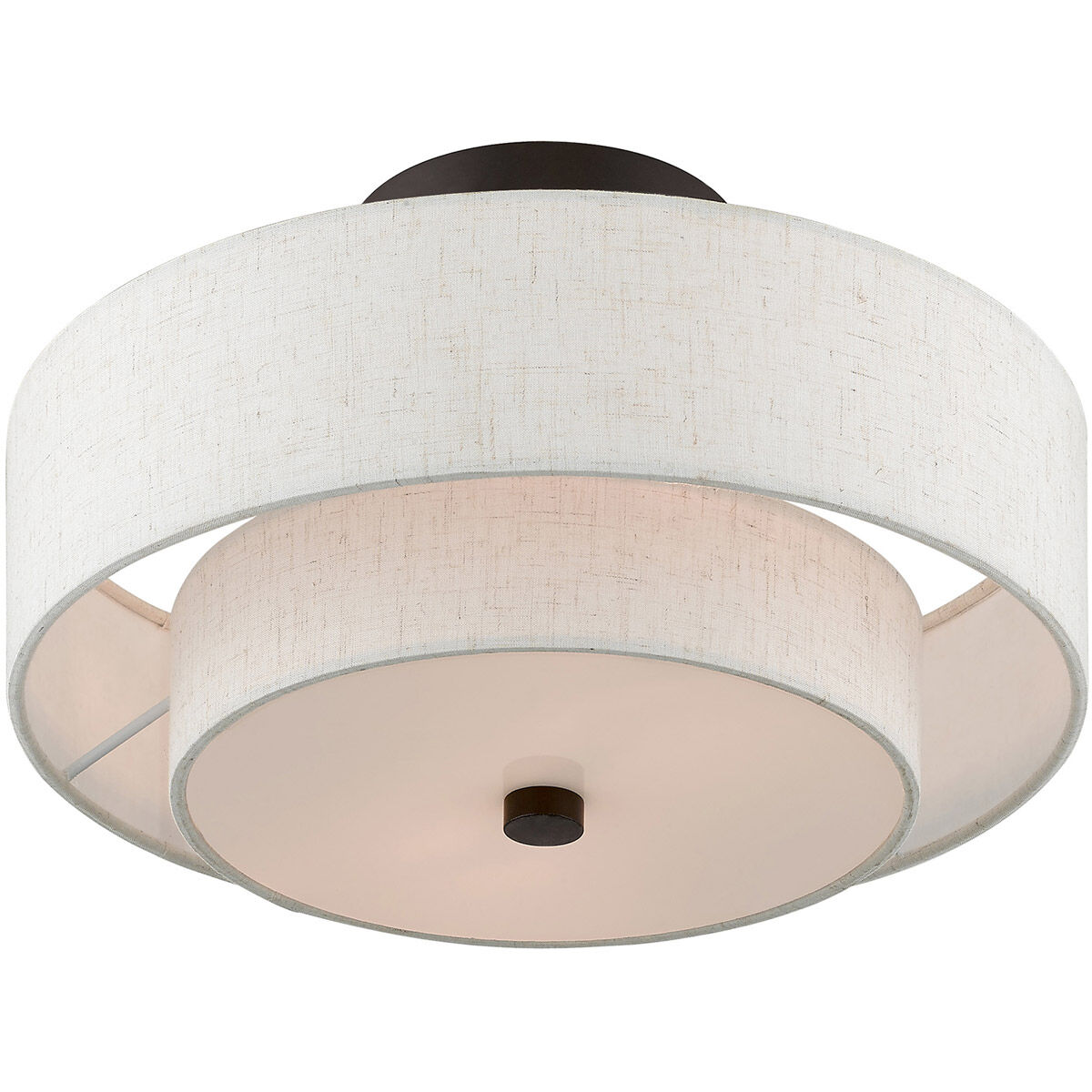 Claremont 2 Light 13 inch English Bronze Semi-Flush Mount Ceiling Light