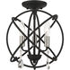 Aria 3 Light 13 inch Black Convertible Chandelier / Semi Flush Ceiling Light