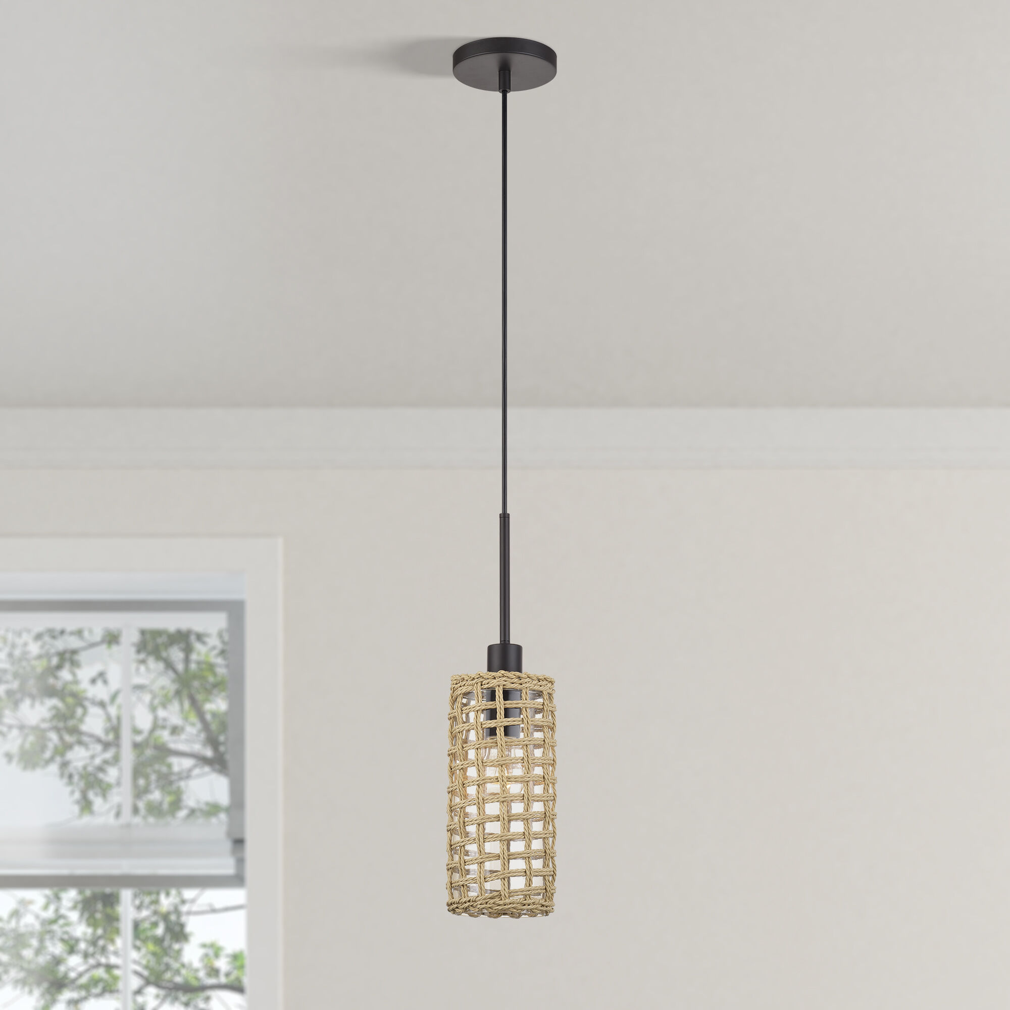 Twinewell 1 Light 5.13 inch Bronze Mini Pendant Ceiling Light
