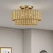 Weavington 3 Light 18 inch Antique Gold Leaf Semi Flush Mount Ceiling Light, Large