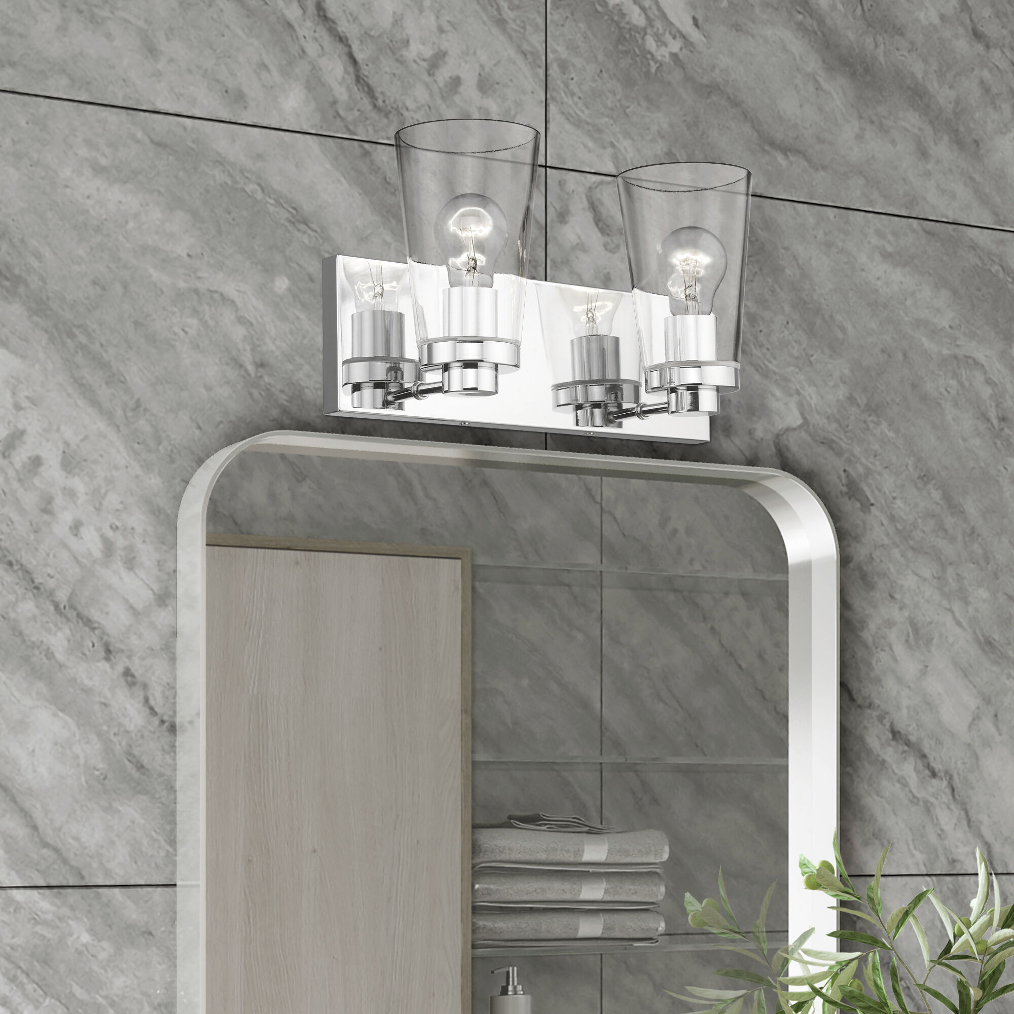 Cityview 2 Light 14 inch Polished Chrome Vanity Sconce Wall Light