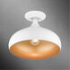 Amador 1 Light 12 inch Shiny White with Polished Chrome Accents Semi-Flush Mount Ceiling Light