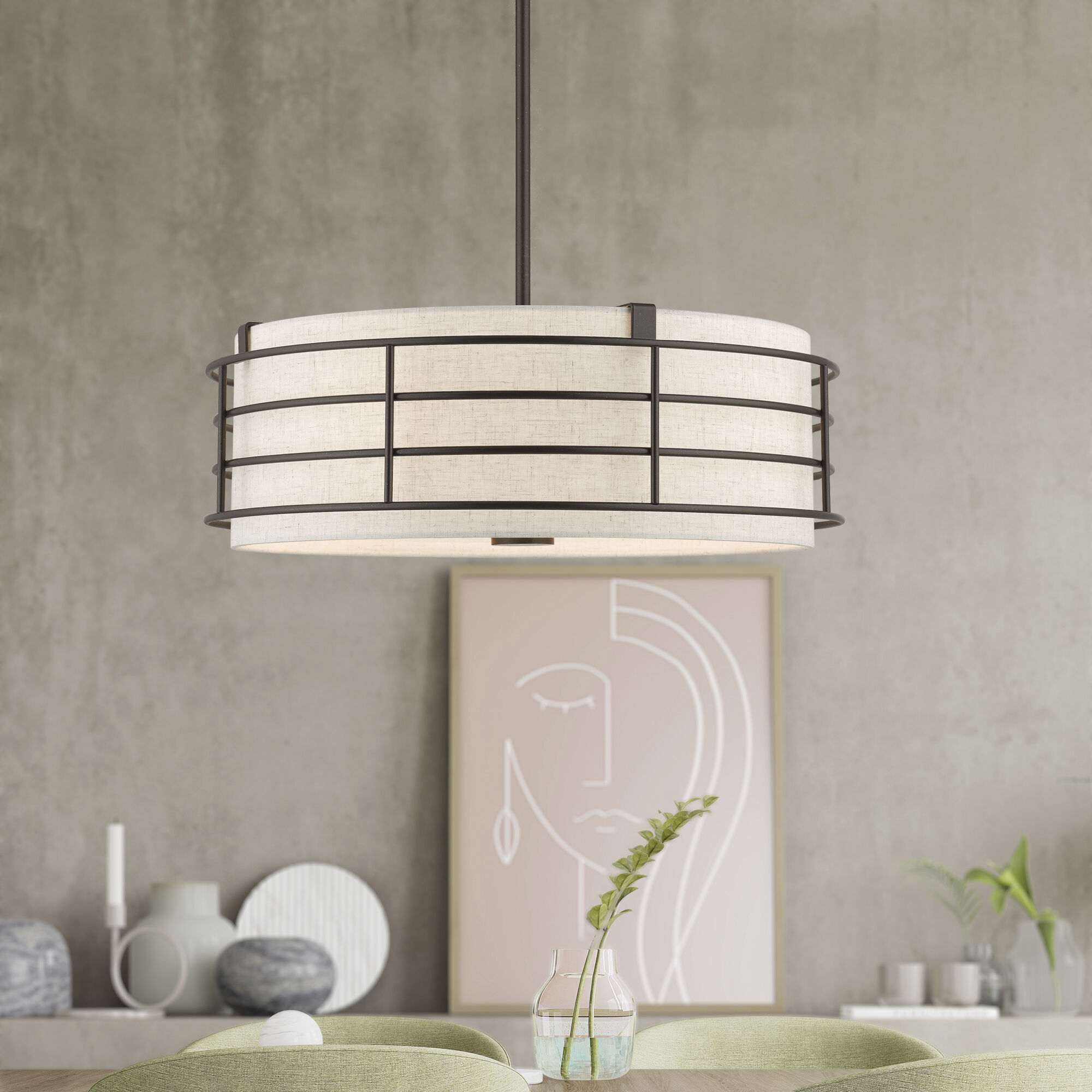 Blanchard 4 Light 20 inch English Bronze Pendant Chandelier Ceiling Light