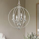 Arabella 4 Light 15 inch Brushed Nickel Convertible Chandelier/ Semi-Flush Ceiling Light, Globe