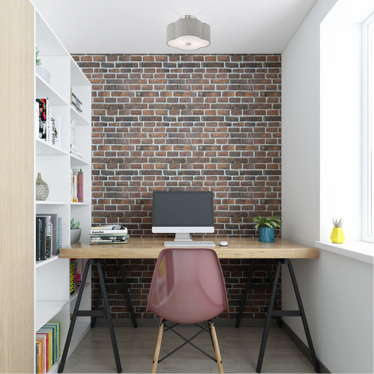 Kalmar 2 Light 13 inch Brushed Nickel Semi-Flush Mount Ceiling Light