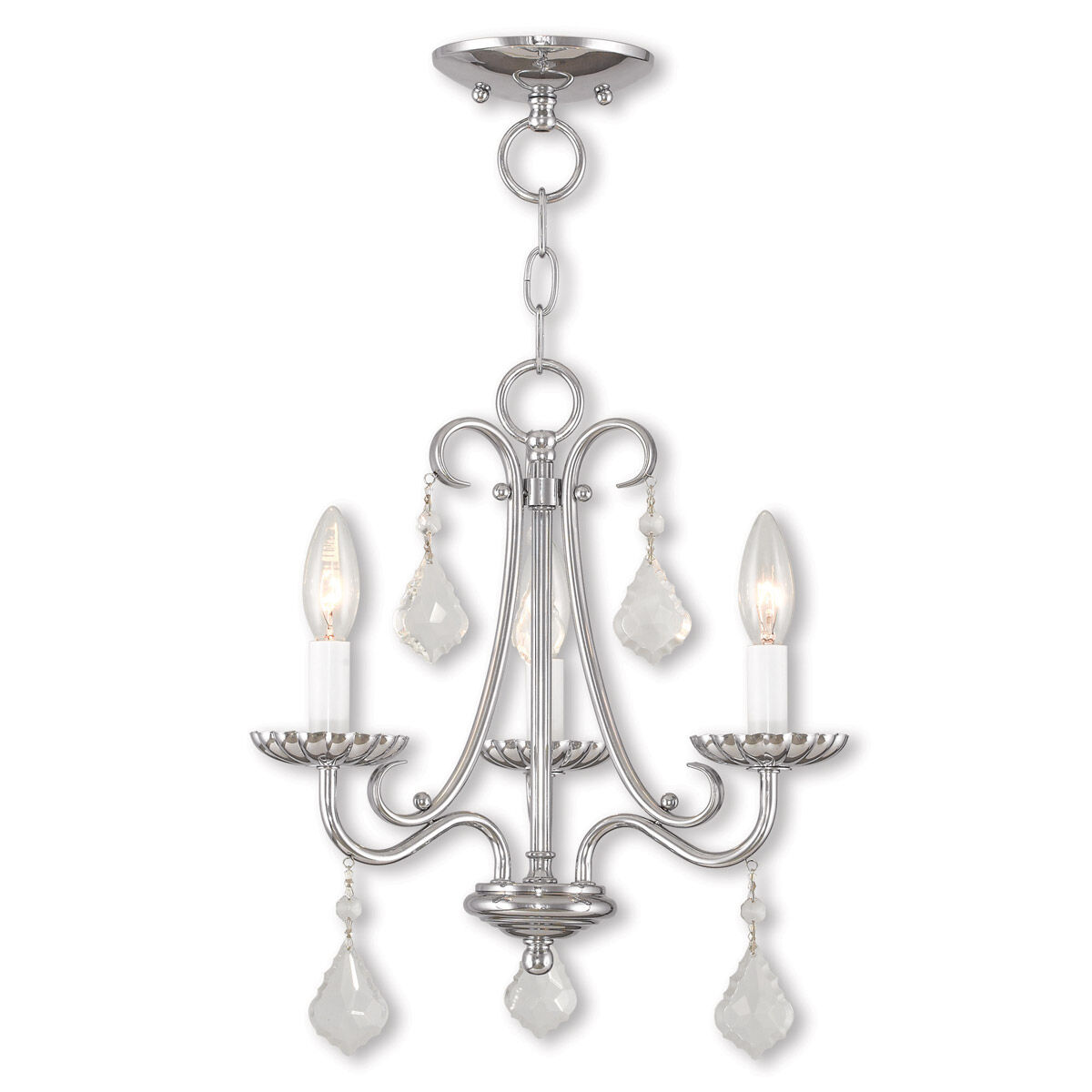 Daphne 3 Light 14 inch Polished Chrome Mini Chandelier Ceiling Light