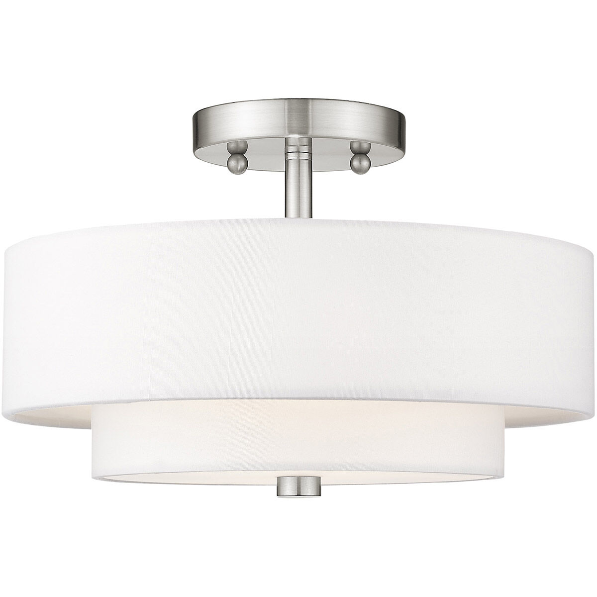 Claremont 2 Light 13 inch Brushed Nickel Semi-Flush Mount Ceiling Light
