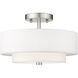 Claremont 2 Light 13 inch Brushed Nickel Semi-Flush Mount Ceiling Light