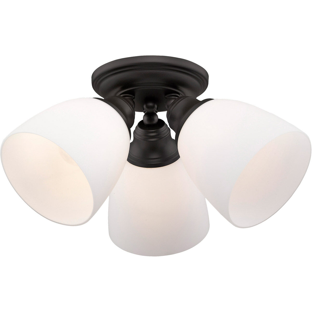 Somerville 3 Light 14 inch Bronze Semi-Flush Mount Ceiling Light