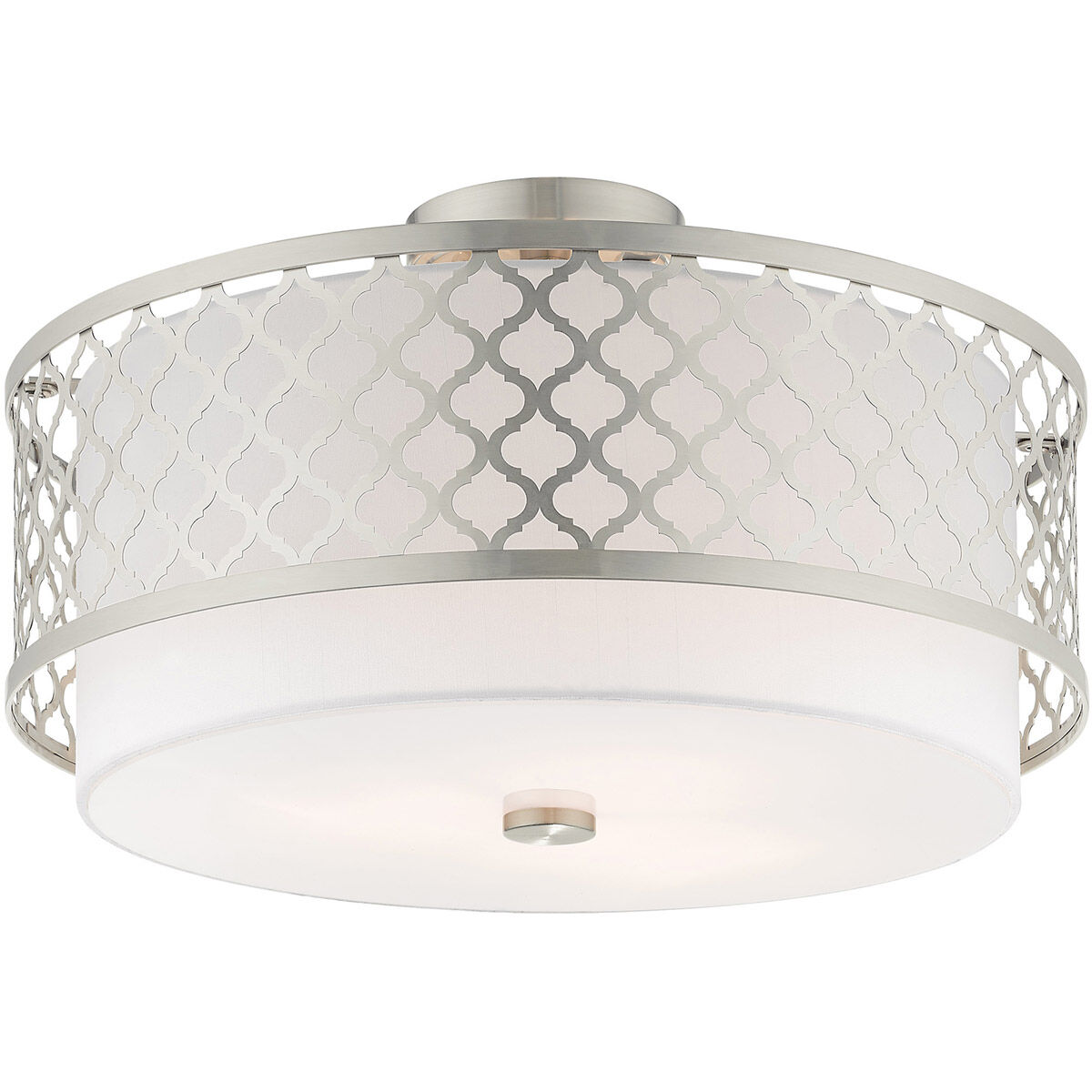 Arabesque 3 Light 18 inch Brushed Nickel Semi-Flush Mount Ceiling Light