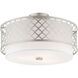 Arabesque 3 Light 18 inch Brushed Nickel Semi-Flush Mount Ceiling Light