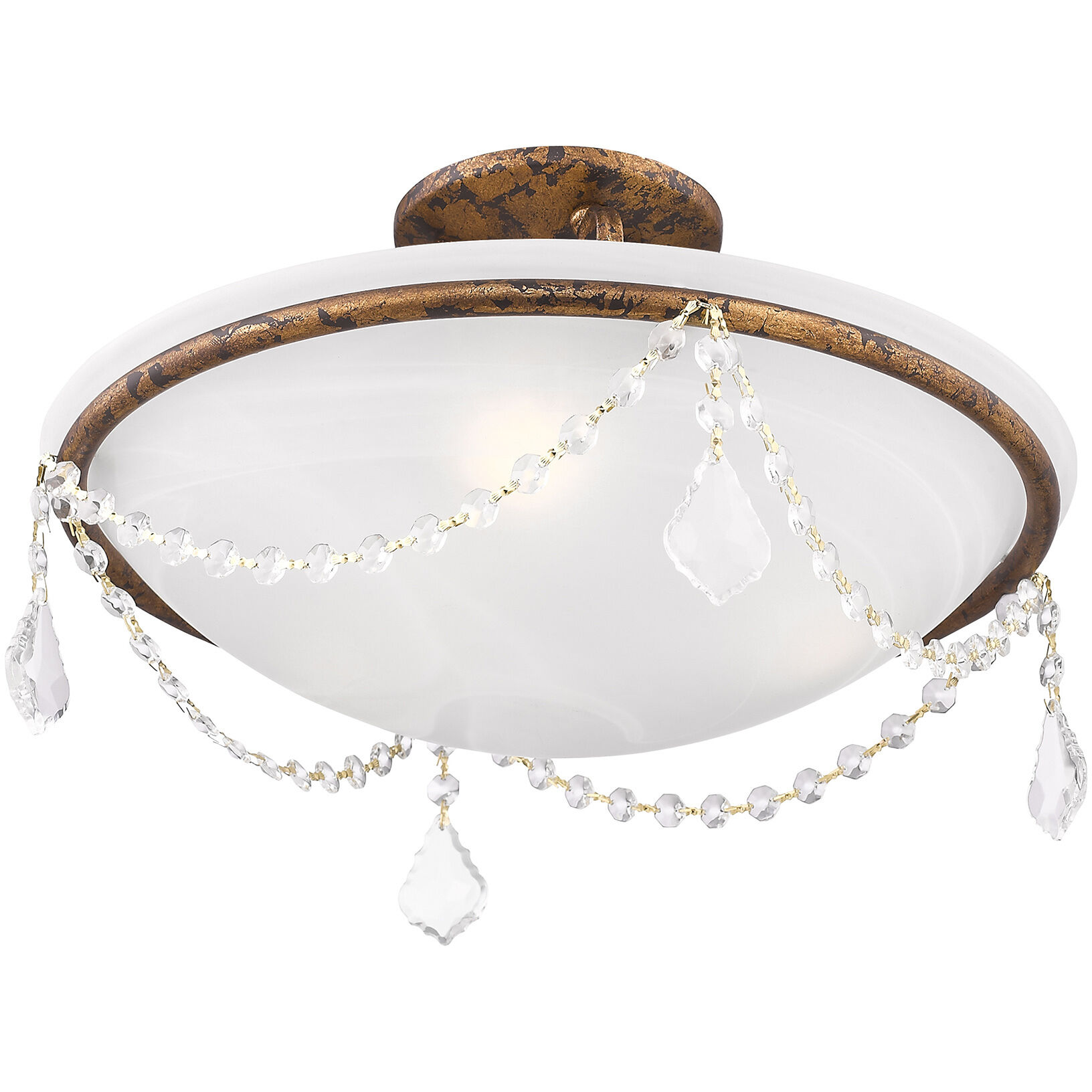Chesterfield/Pennington 3 Light 16 inch Hand Applied Venetian Golden Bronze Semi-Flush Mount Ceiling Light