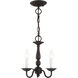 Williamsburgh 3 Light 11 inch Bronze Convertible Mini Chandelier/Ceiling Mount Ceiling Light