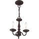Williamsburgh 3 Light 11 inch Bronze Convertible Mini Chandelier/Ceiling Mount Ceiling Light