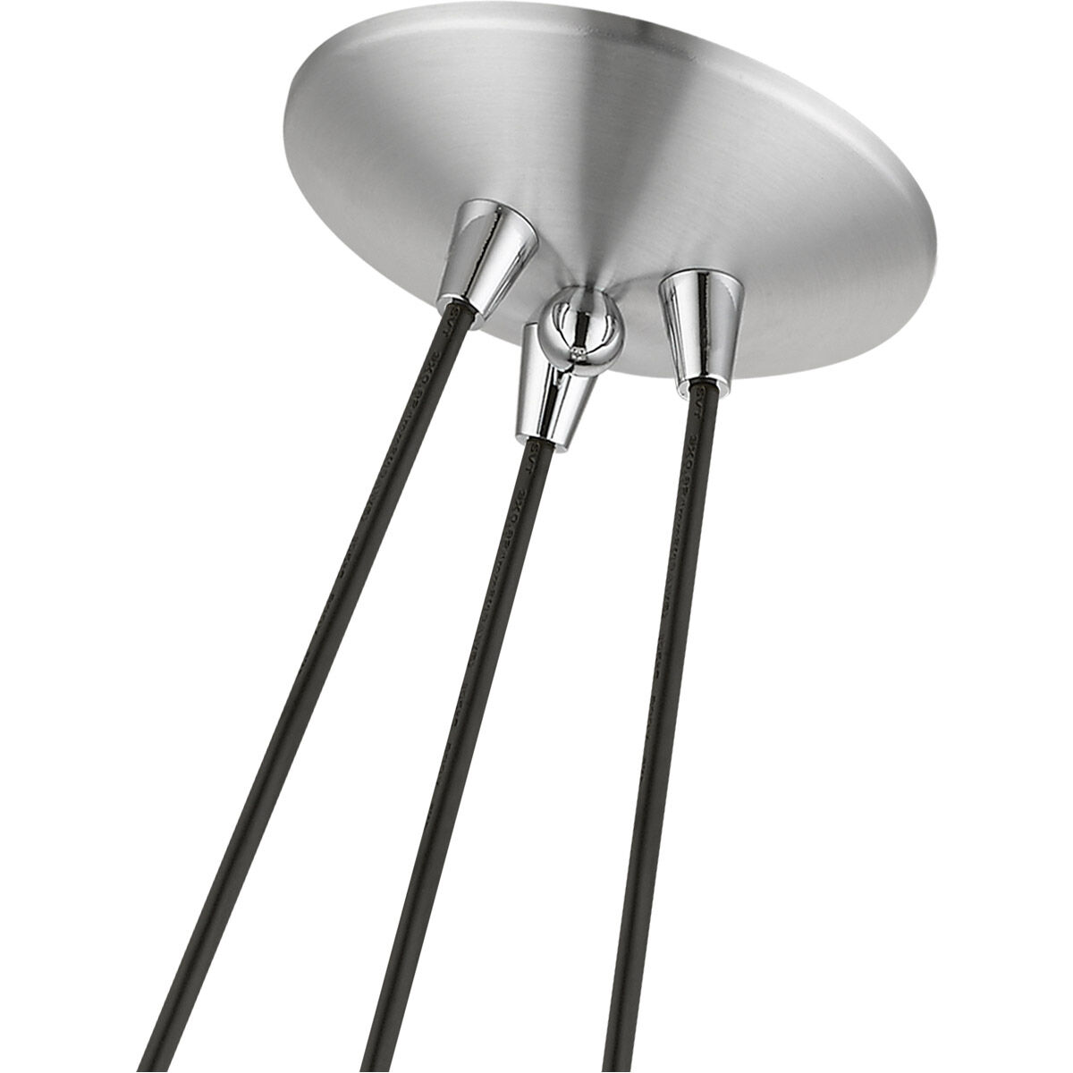 Piedmont 3 Light 22 inch Brushed Aluminum with Polished Chrome Accents Globe Pendant Ceiling Light