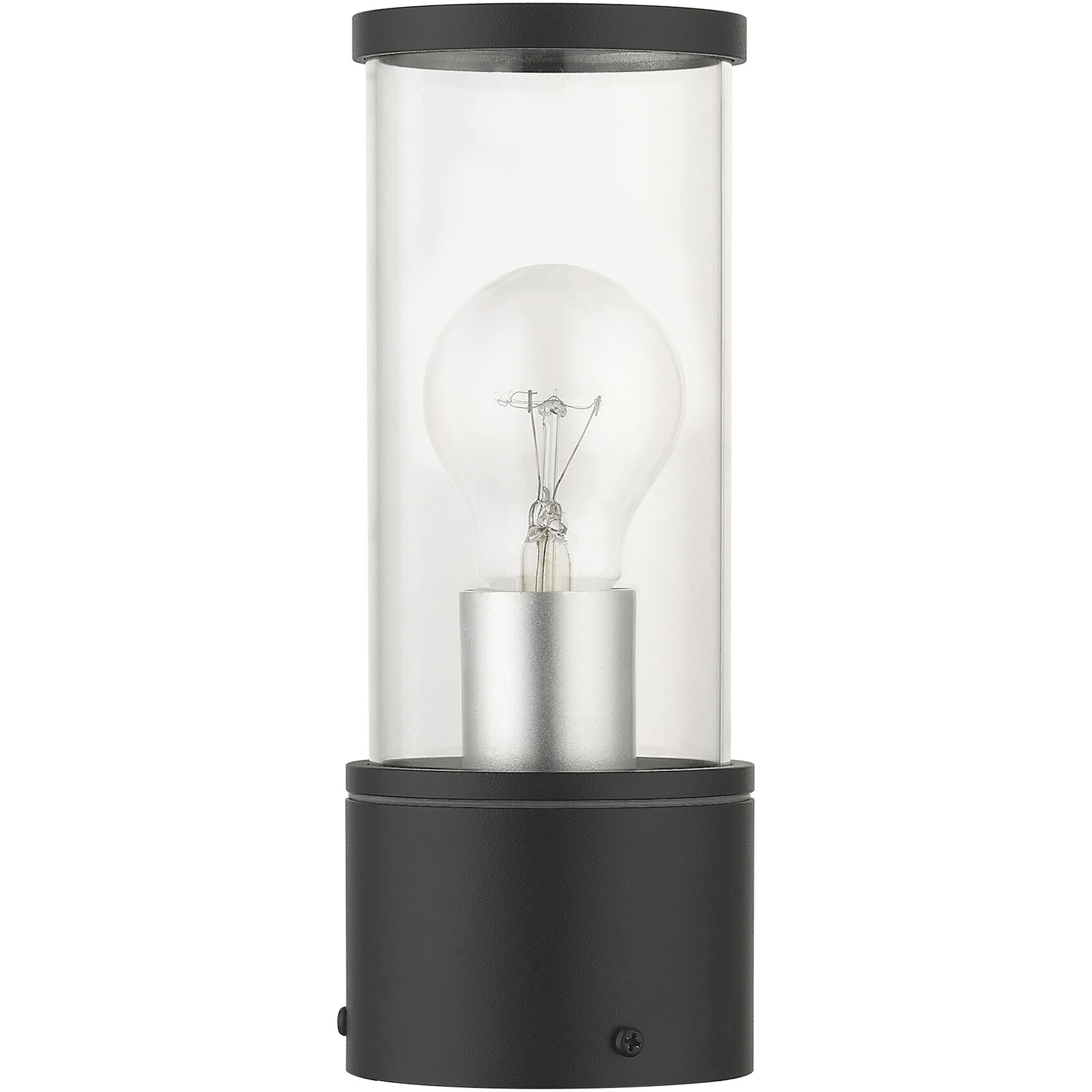 Atlantic 1 Light 9.25 inch Textured Black with Antique Silver Finish Accents Outdoor Small Post Top Lantern