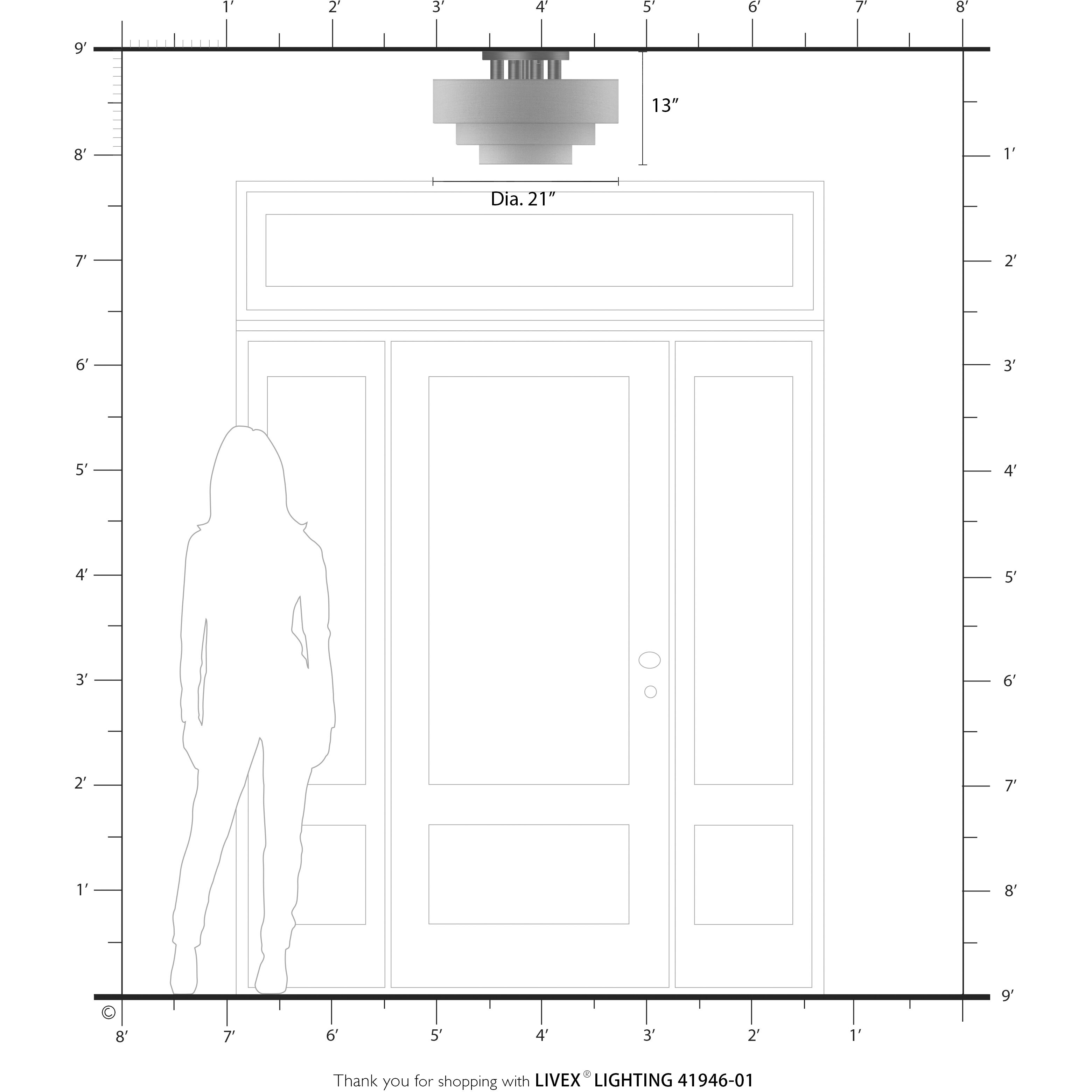 Manorwood 4 Light 21 inch Antique Brass Semi Flush Mount Ceiling Light, Extra Large