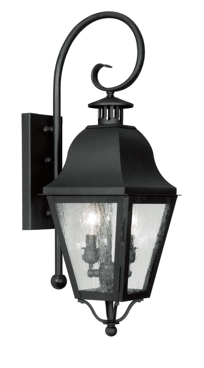 Amwell 2 Light 24.75 inch Black Outdoor Wall Lantern