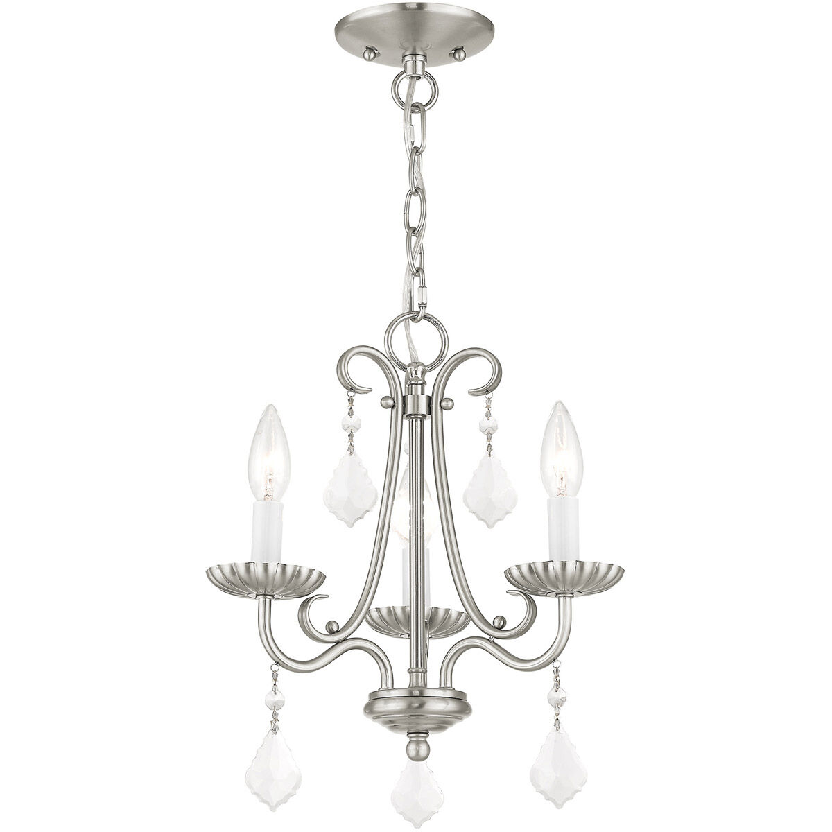 Daphne 3 Light 14 inch Brushed Nickel Mini Chandelier Ceiling Light