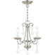 Daphne 3 Light 14 inch Brushed Nickel Mini Chandelier Ceiling Light