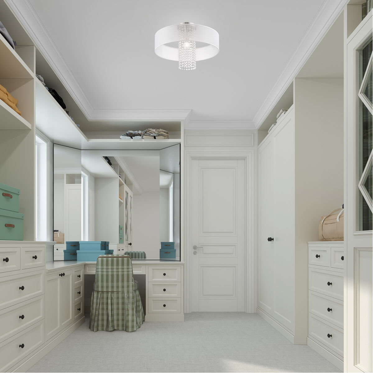 Bella Vista 1 Light 20 inch Brushed Nickel Semi-Flush Mount Ceiling Light