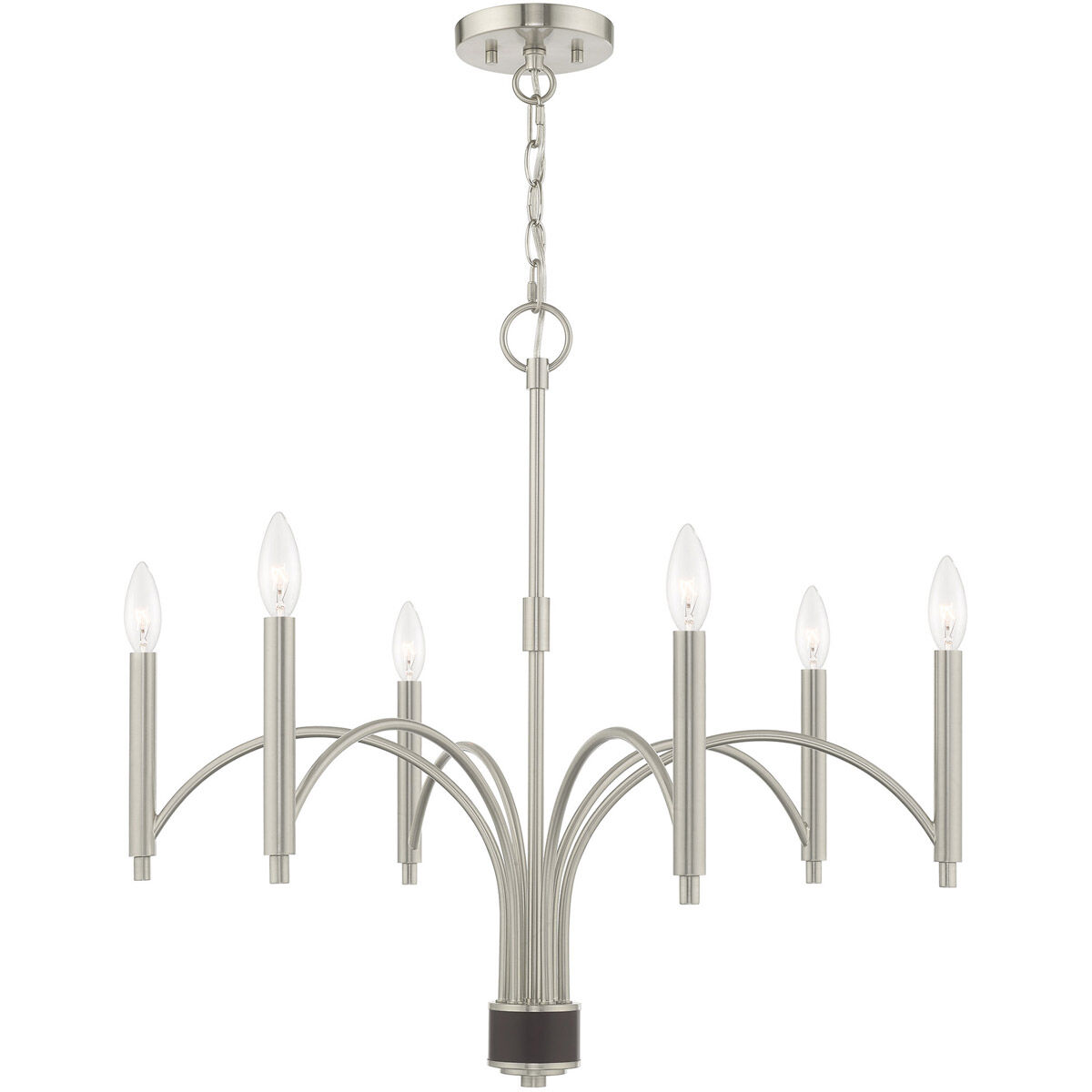 Wisteria 6 Light 26 inch Brushed Nickel Chandelier Ceiling Light