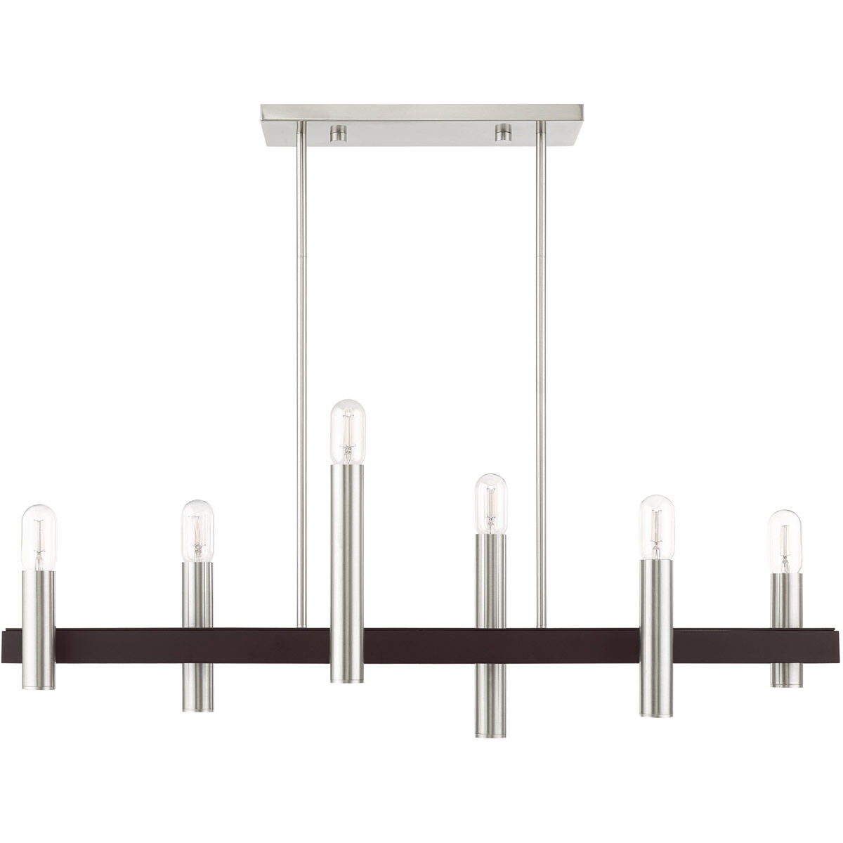 Helsinki 6 Light 8.25 inch Brushed Nickel with Bronze Accents Chandelier Ceiling Light