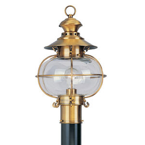 Harbor 1 Light 17 inch Flemish Brass Outdoor Post Top Lantern
