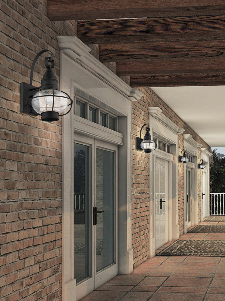 Newburyport 1 Light 14.75 inch Black Outdoor Wall Lantern