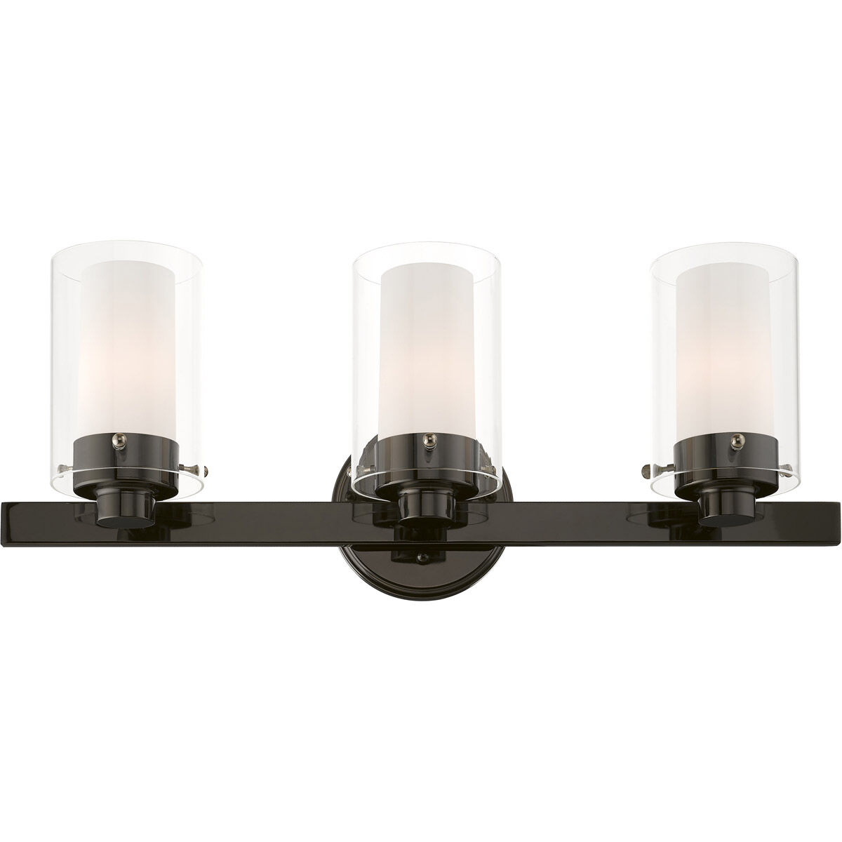 Manhattan 3 Light 23 inch Polished Black Chrome Vanity Sconce Wall Light