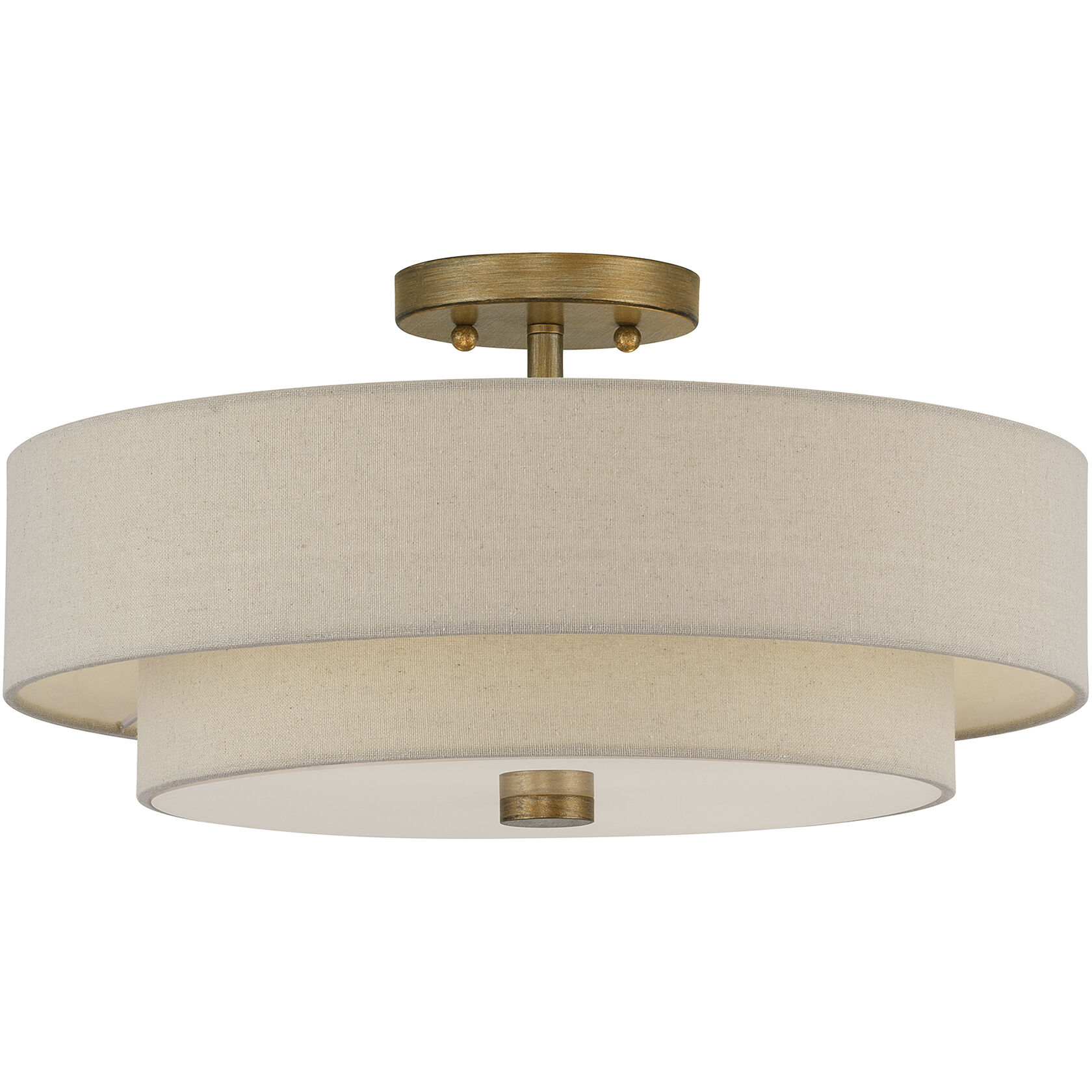 Bellingham 4 Light 18 inch Antique Gold Leaf Semi Flush Mount Ceiling Light, Large