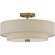 Bellingham 4 Light 18 inch Antique Gold Leaf Semi Flush Mount Ceiling Light, Large