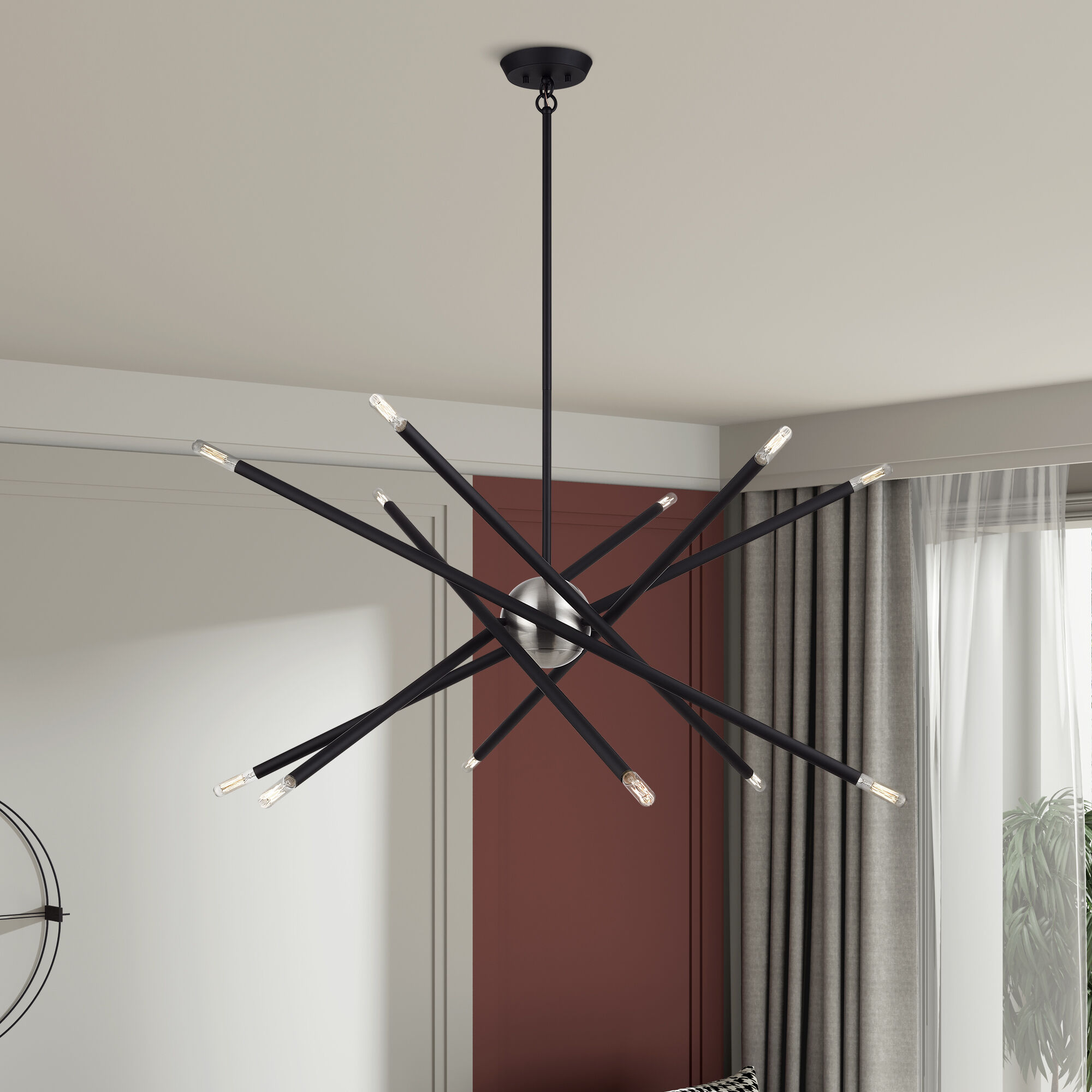 Soho 12 Light 36 inch Black Chandelier Ceiling Light