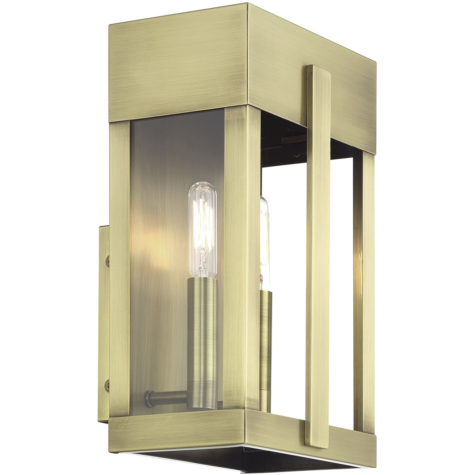 Berksford 2 Light 12 inch Antique Brass Outdoor Wall Lantern