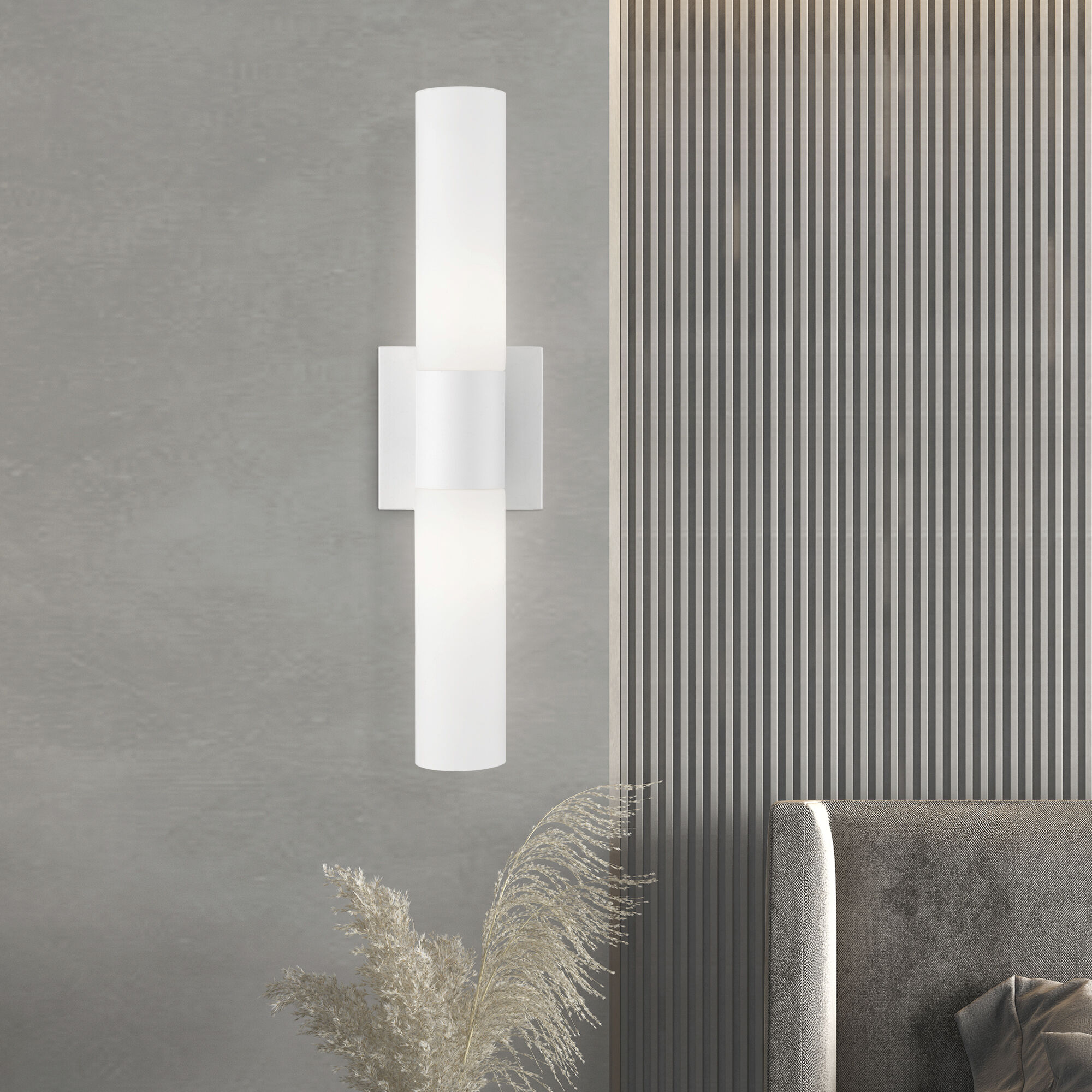 Aero 2 Light 5 inch Textured White with Brushed Nickel Accent ADA ADA Wall Sconce Wall Light