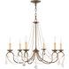 Pennington 6 Light 28 inch Hand Applied Venetian Golden Bronze Chandelier Ceiling Light