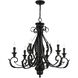 Valencia 6 Light 35 inch Shiny Black Large Chandelier Ceiling Light