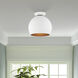 Piedmont 1 Light 10 inch White with Brushed Nickel Accents Semi-Flush Mount Ceiling Light
