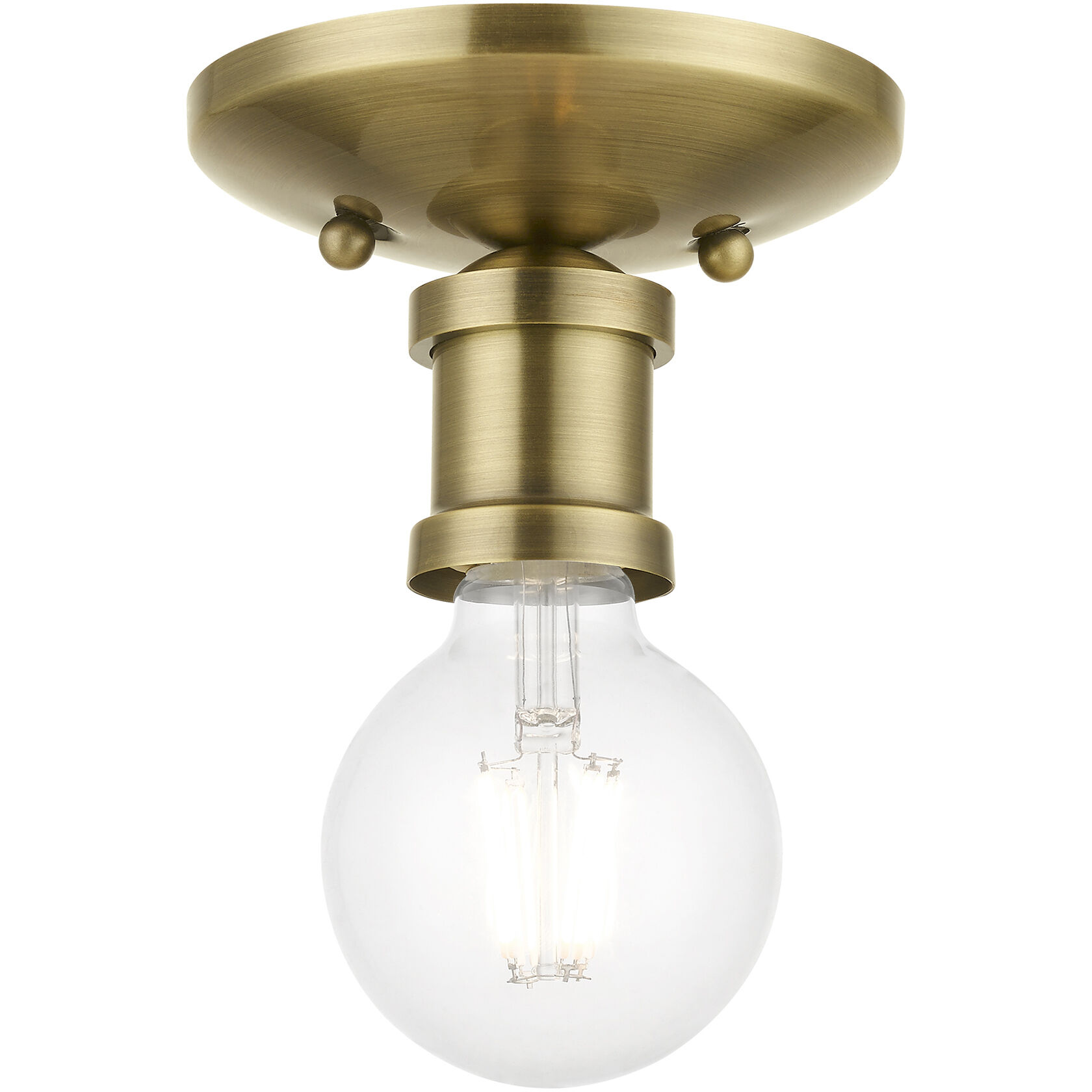 Lansdale 1 Light 5 inch Antique Brass Single Flush Mount Ceiling Light, Single