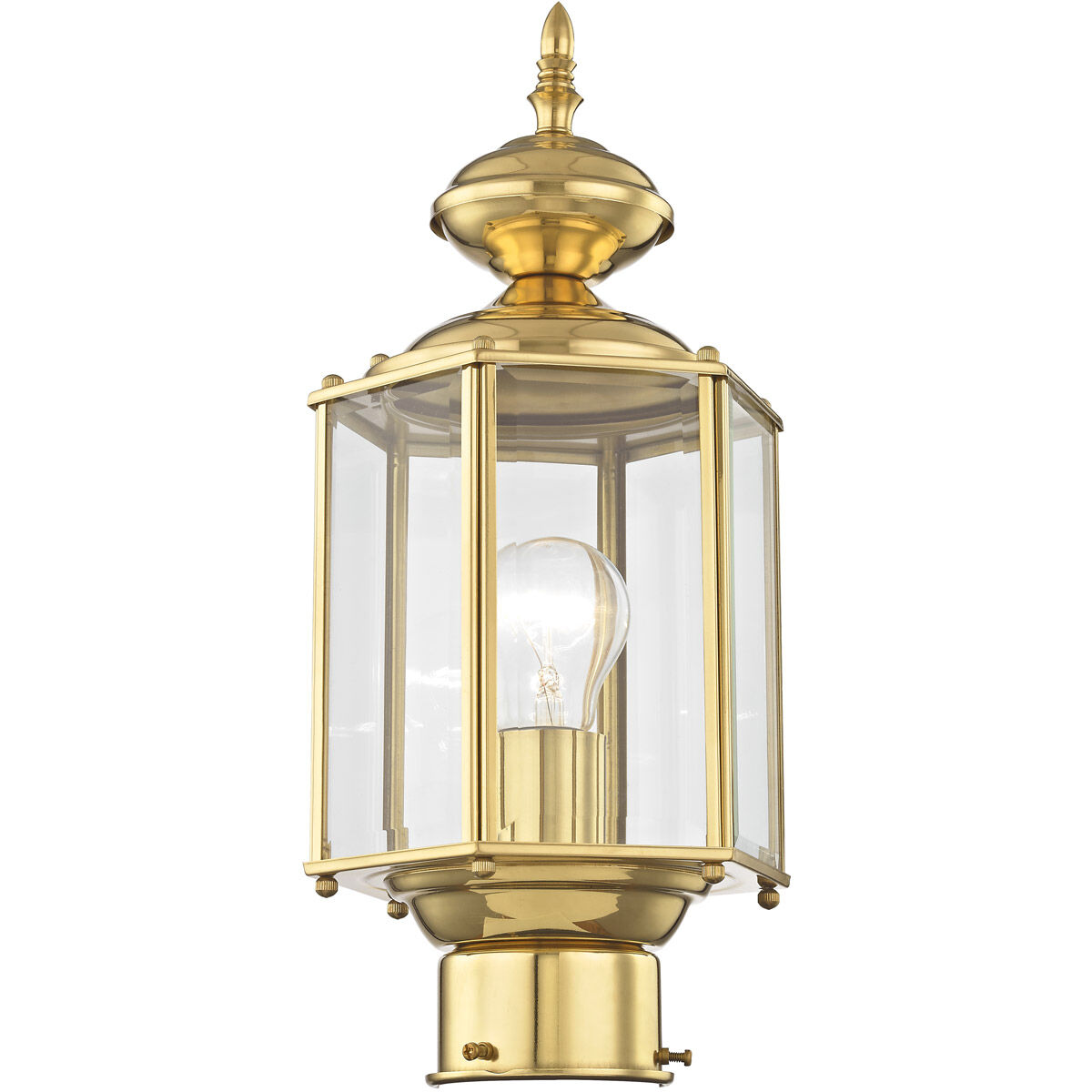 Outdoor Basics 1 Light 15 inch Polished Brass Outdoor Post Top Lantern