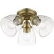 Montgomery 3 Light 14 inch Antique Brass Semi-Flush Ceiling Light