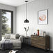 Domma 1 Light 8 inch Black with Brushed Nickel Accents Mini Pendant Ceiling Light