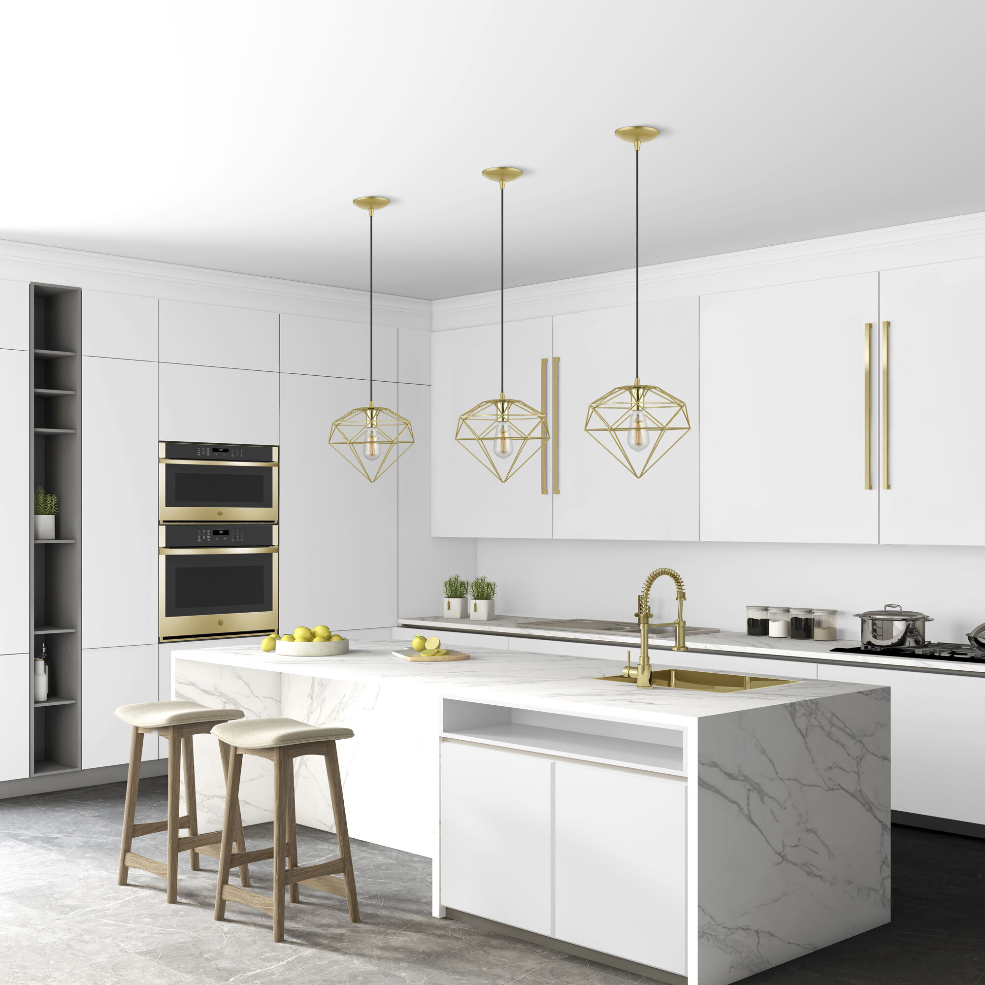 Knox 1 Light 11 inch Soft Gold with Polished Brass Accents Pendant Ceiling Light