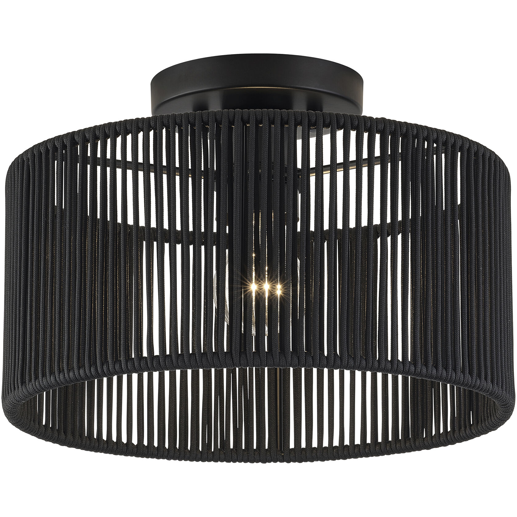 Acordia 1 Light 12 inch Black Semi Flush Mount Ceiling Light, Medium