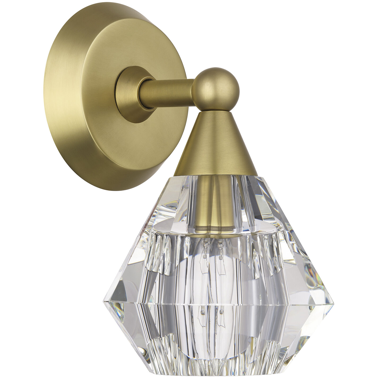 Brussels 1 Light 7 inch Natural Brass Crystal Single Sconce Wall Light