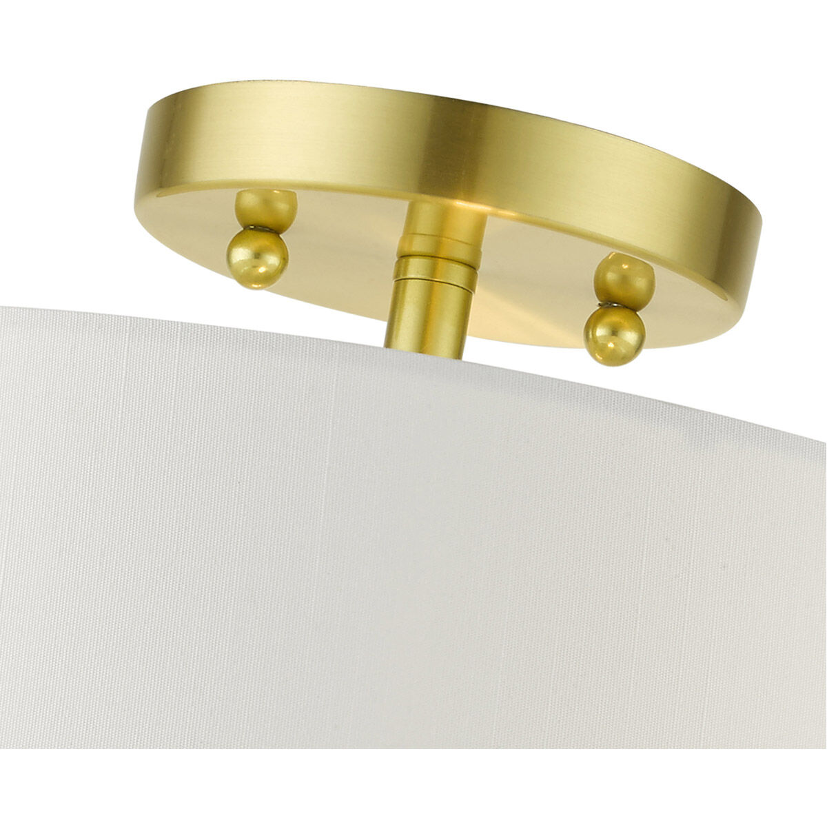 Meridian 2 Light 11 inch Satin Brass Semi Flush Ceiling Light